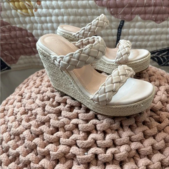 Braided Platform Wedge Sandals - Picture 2 of 5